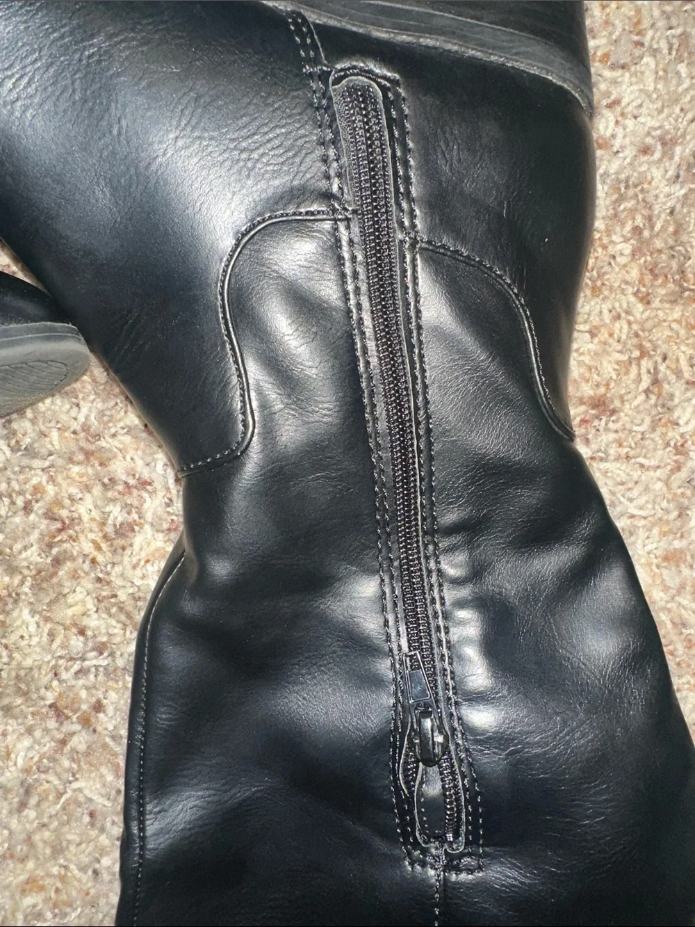 Sugar Black Over-the-Knee Leather Boots